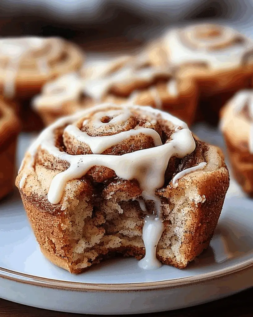 Healthy Low-Calorie Cinnamon Roll Muffins with Creamy Centers