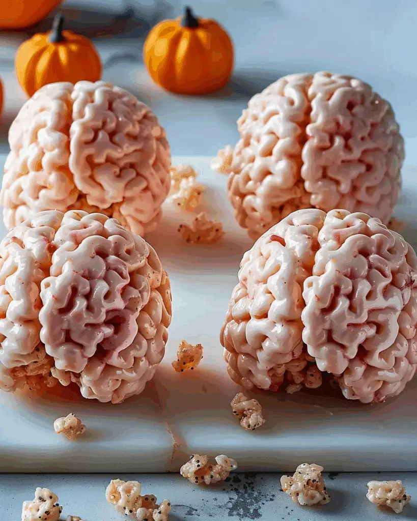 Marshmallow Rice Krispies Halloween Brains