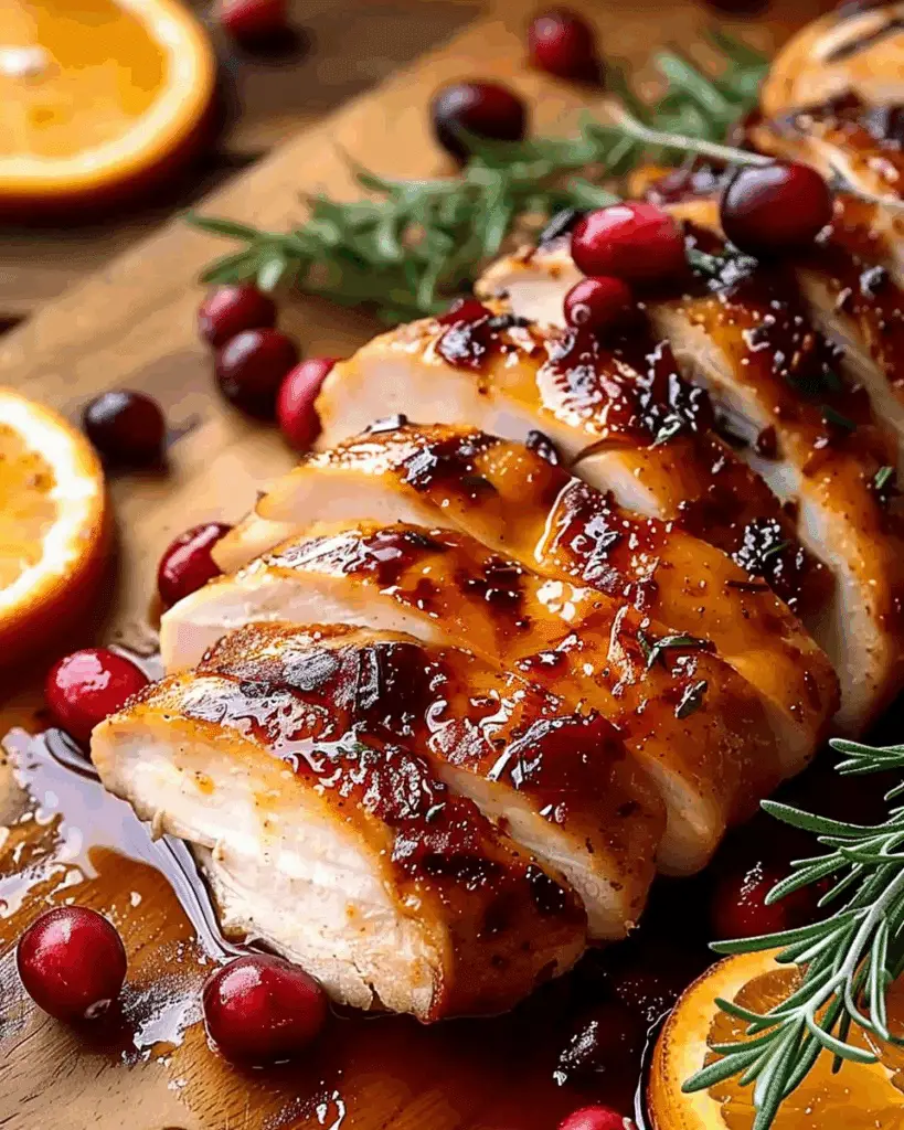 Festive Cranberry Orange Glazed Turkey Breast
