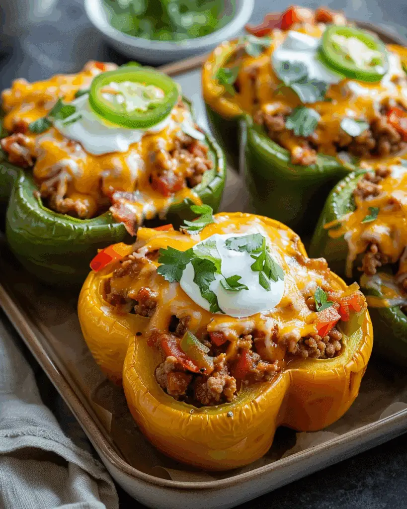 Cheesy Taco-Stuffed Bell Peppers