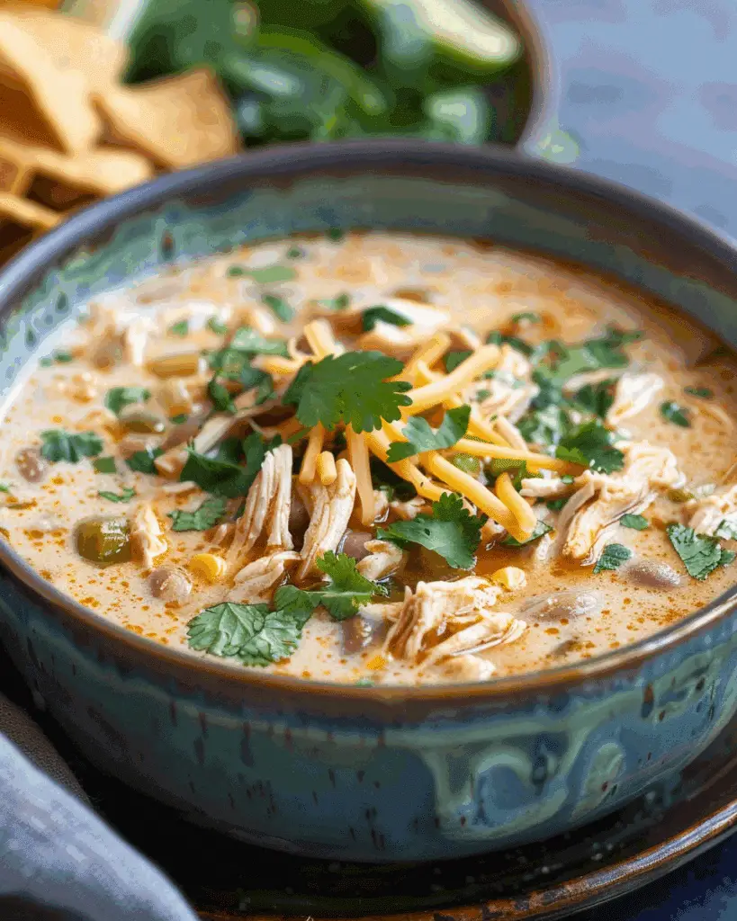 Creamy White Chicken Chili with Cream Cheese