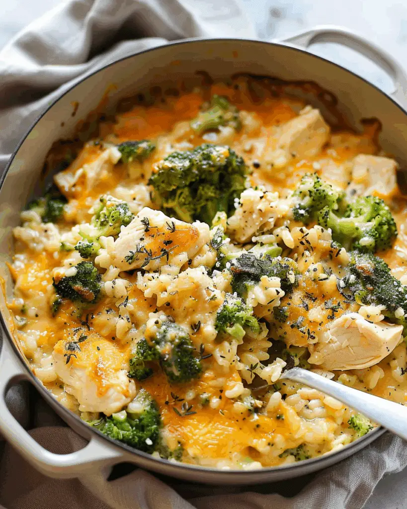 One Pot Cheesy Chicken Broccoli Rice