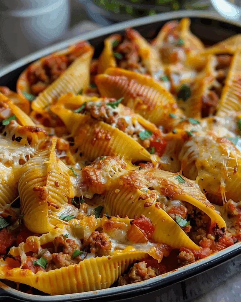 Cheesy Taco Stuffed Pasta Shells