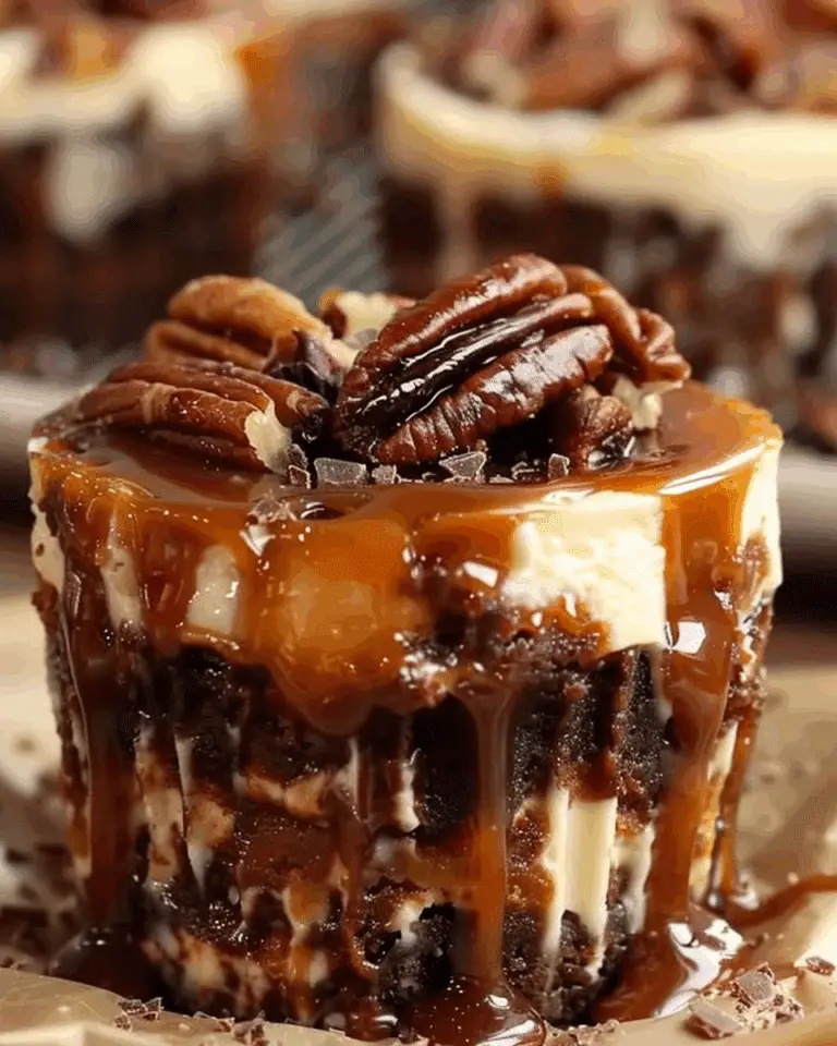Loaded Caramel Pecan Brownie Cheesecake Cup