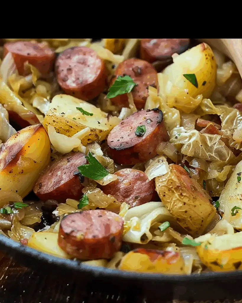 20-Minute Kielbasa Cabbage Potato Skillet Recipe