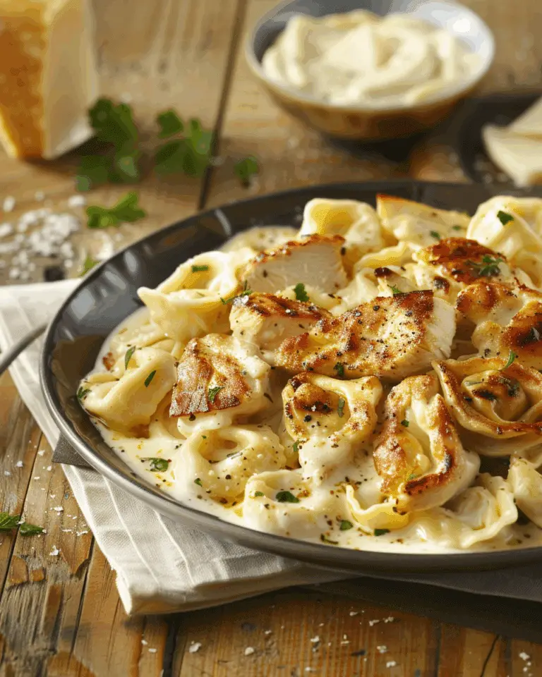 Asiago Tortellini Alfredo with Grilled Chicken Recipe