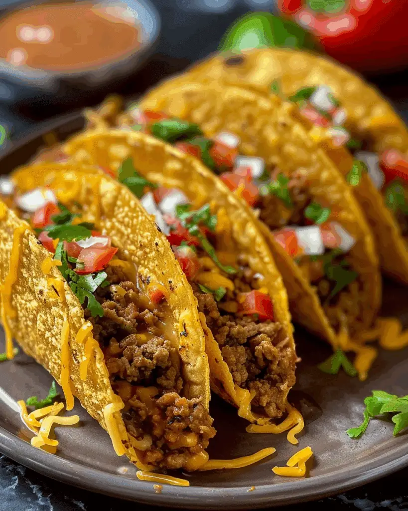 Cheesy Rotel Beef Tacos