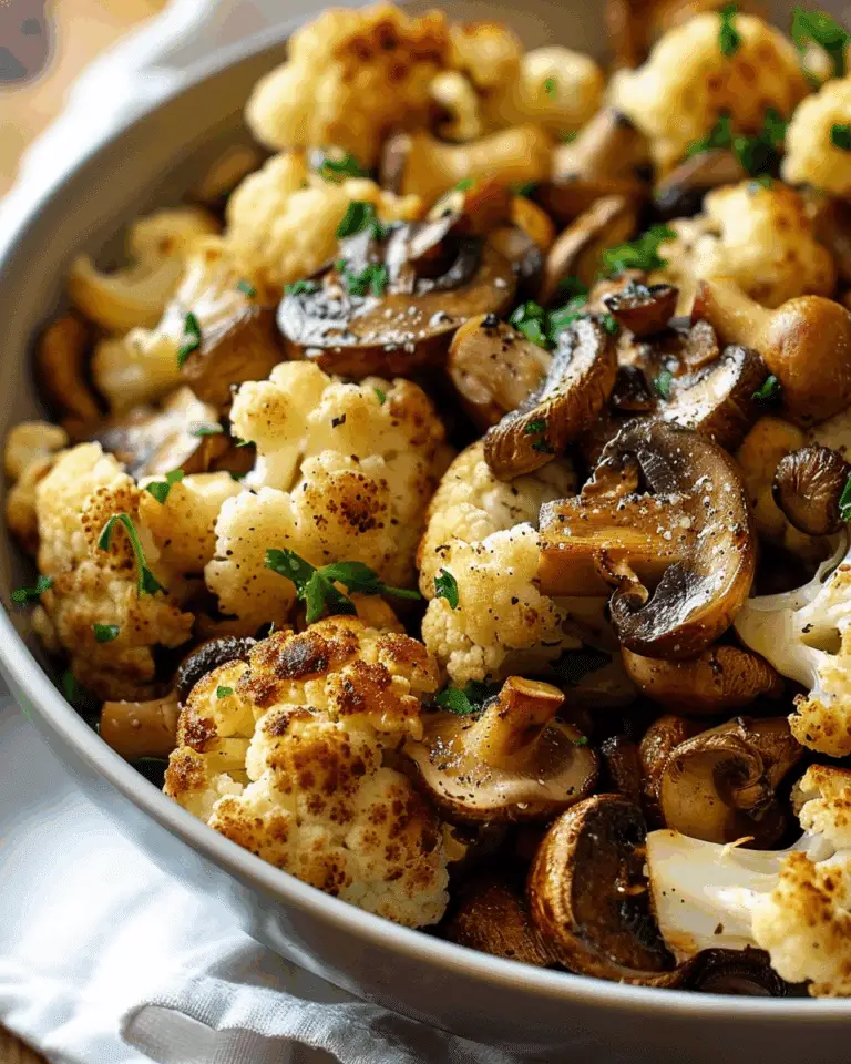 Garlic Cauliflower and Mushrooms