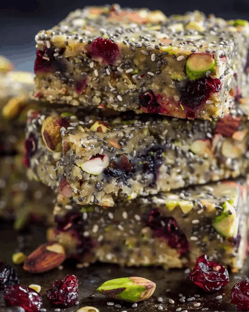 Pistachio Cranberry Chia Bars: A Healthy No-Bake Snack