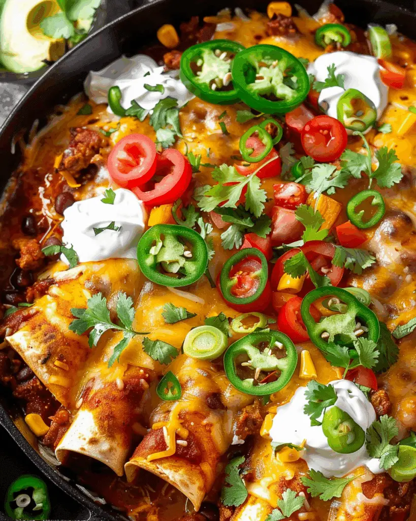 Beef Skillet Enchiladas