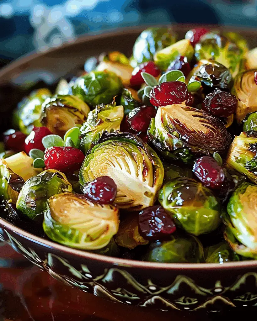 Easy Honey Roasted Brussels Sprouts with Cranberries