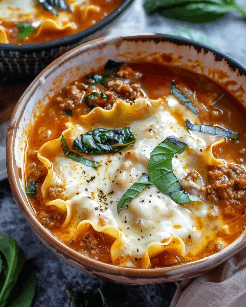 Mouthwatering One Pot Lasagna Soup