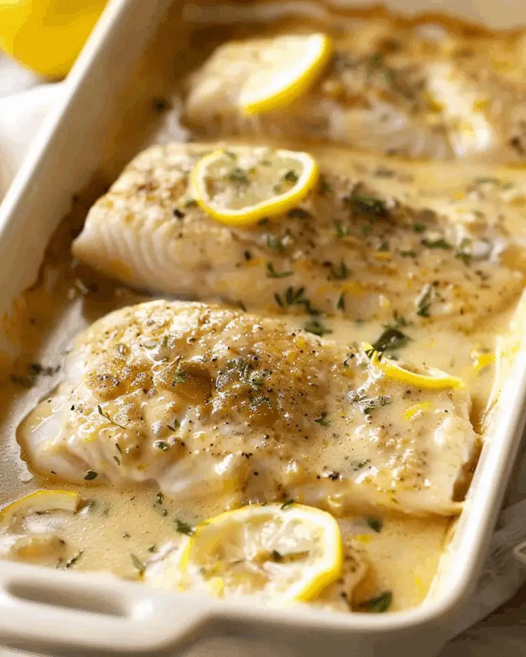 Baked Fish with Lemon Cream Sauce