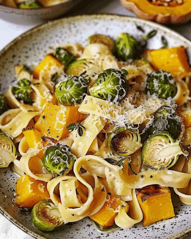 Creamy Butternut Squash and Brussels Sprouts Pasta