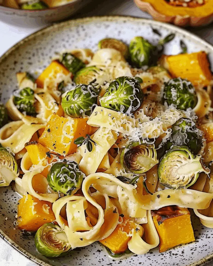 Creamy Butternut Squash and Brussels Sprouts Pasta