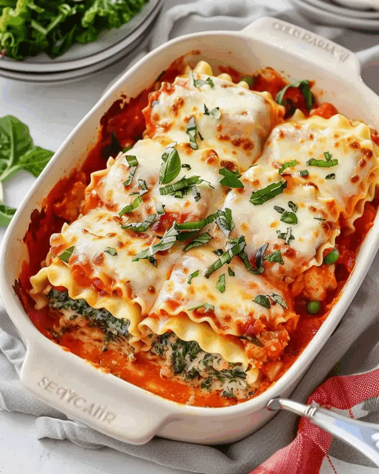 Chicken Spinach Lasagna Roll Ups