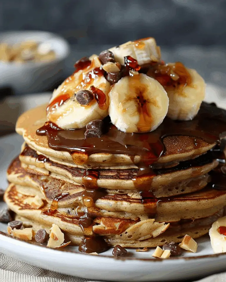Chocolate Peanut Butter and Banana Pancakes