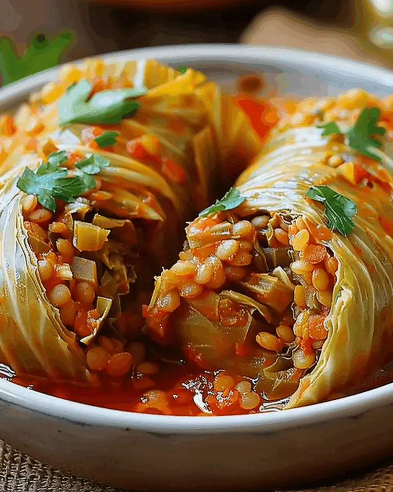 Irresistibly Delicious Lentil and Rice Stuffed Cabbage Rolls