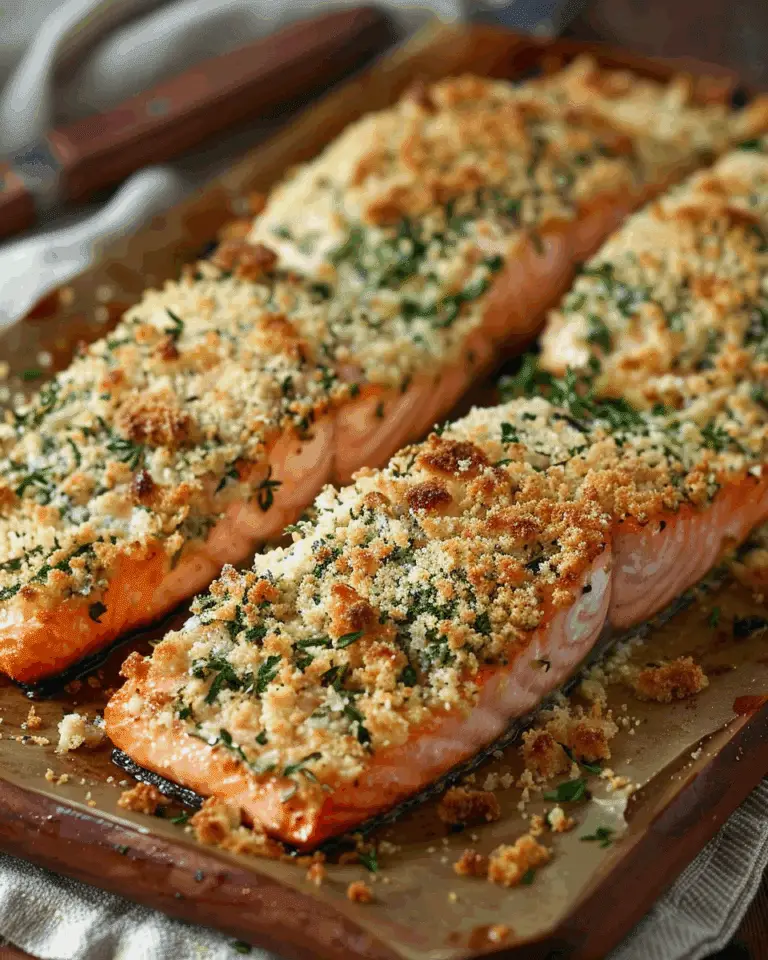 Crusty Salmon With Parmesan Herb Topping