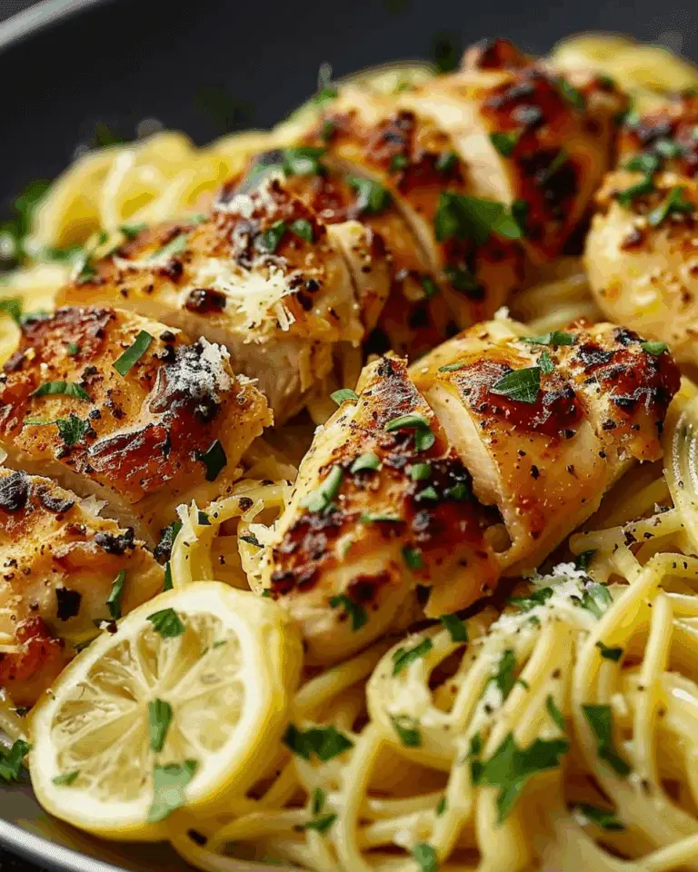 Lemon Garlic Butter Chicken with Parmesan Linguine