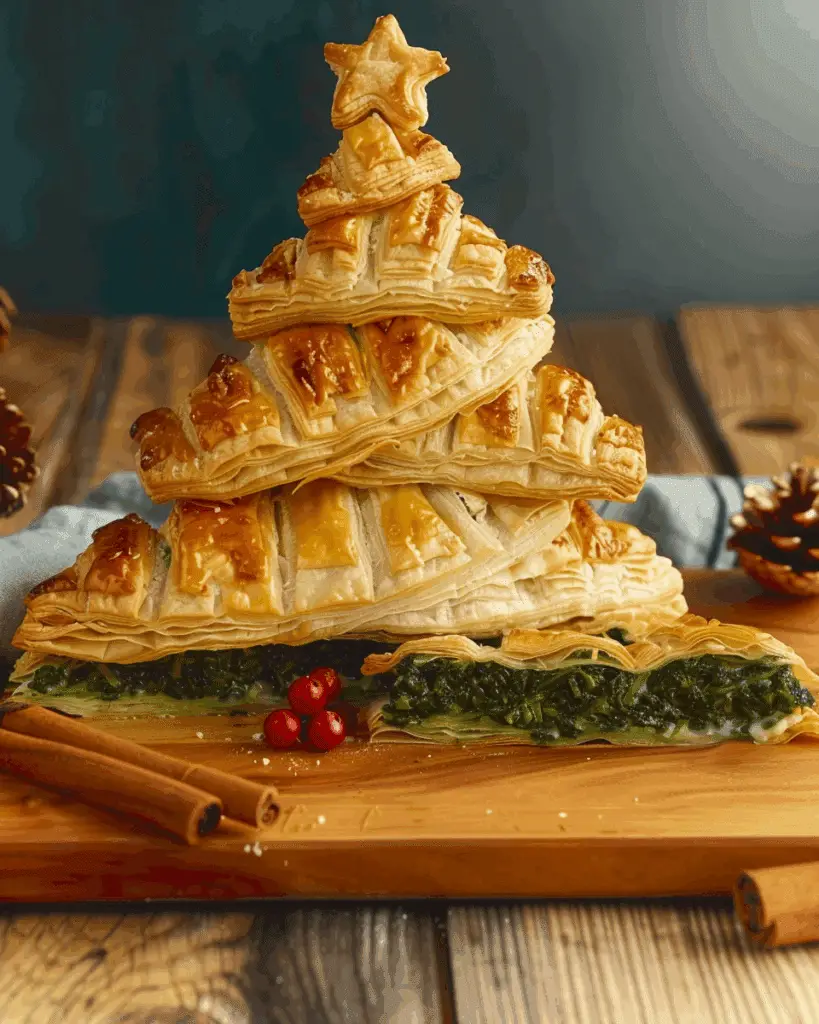 Spinach Puff Pastry Christmas Tree Appetizer