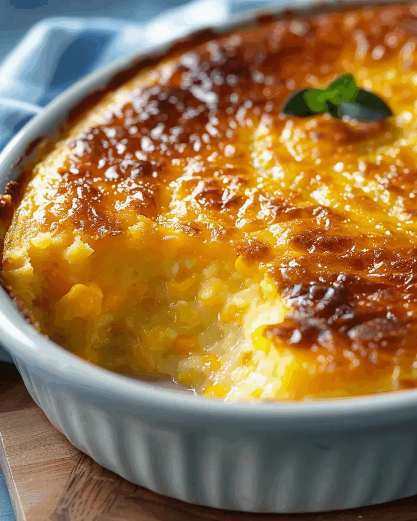 Sweet Corn Pudding with Cream Cheese & Vanilla