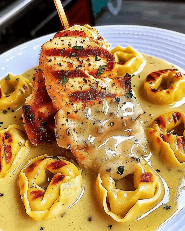 Asiago Tortellini Alfredo with Grilled Chicken