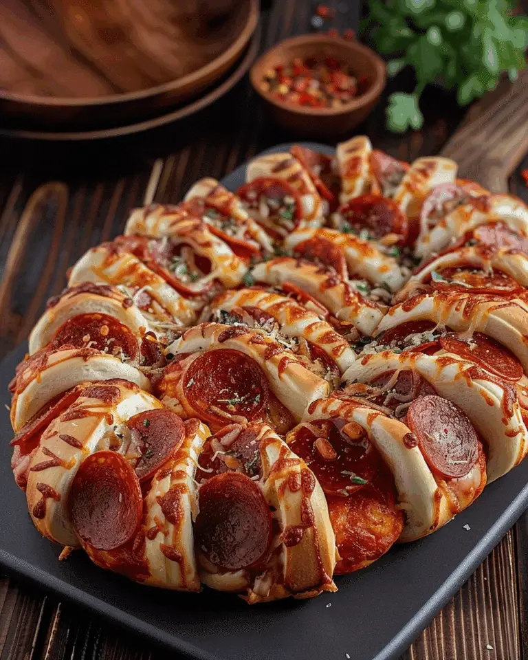 Homemade Keto Pepperoni Pull-Apart Bread (Pizza Ring)