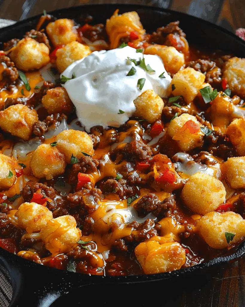 Tater Tot Sloppy Joe Skillet