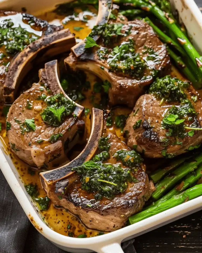 Easy Baked Lamb Chops with Mint Chimichurri