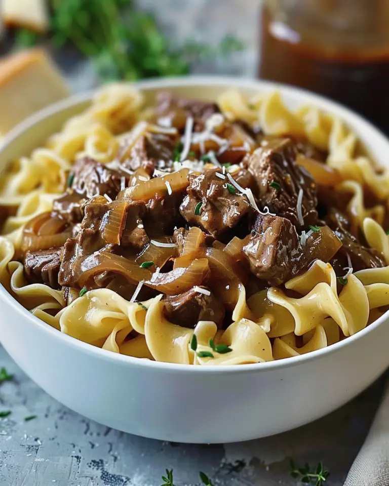French Onion Beef and Noodles Recipe