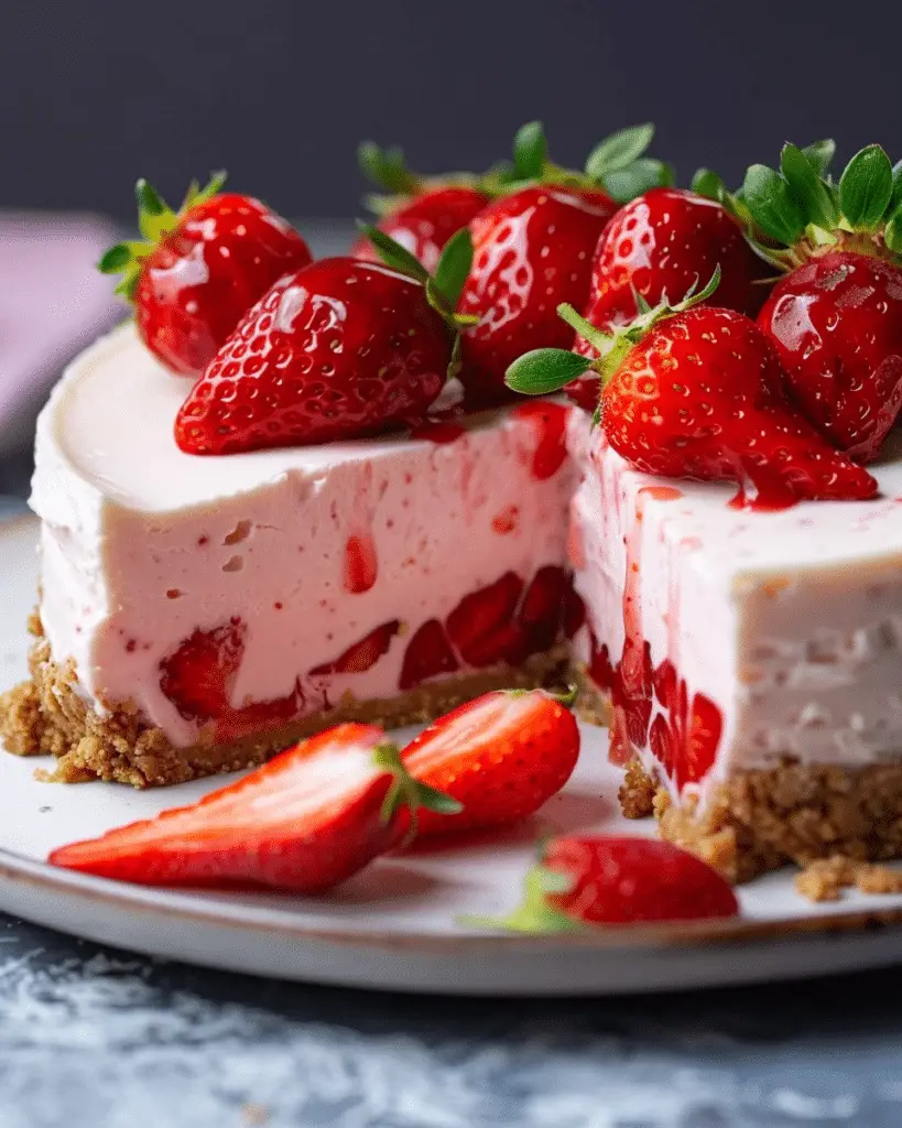Sugar-Free Strawberry Mousse Cheesecake
