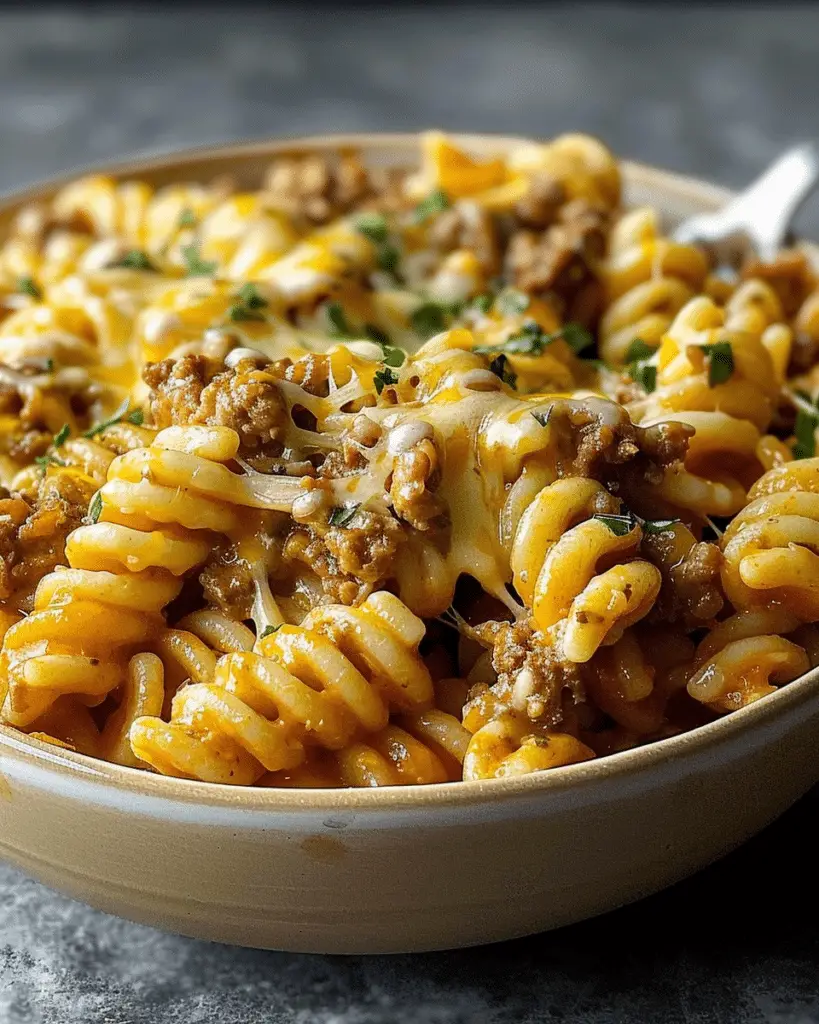 Crockpot Cheesy Ranch Beef Pasta