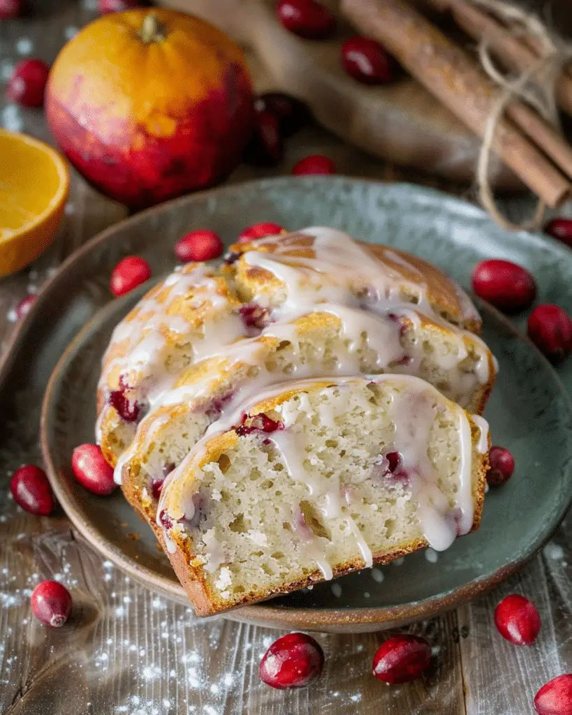 Cranberry Bread with Orange Glaze