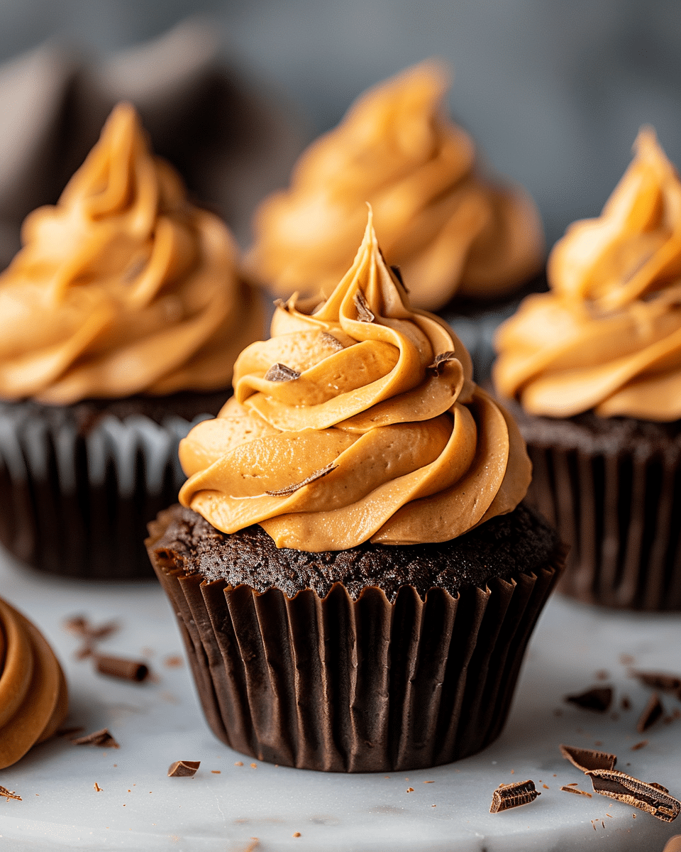 Chocolate Cupcakes with Pumpkin Cheesecake Frosting