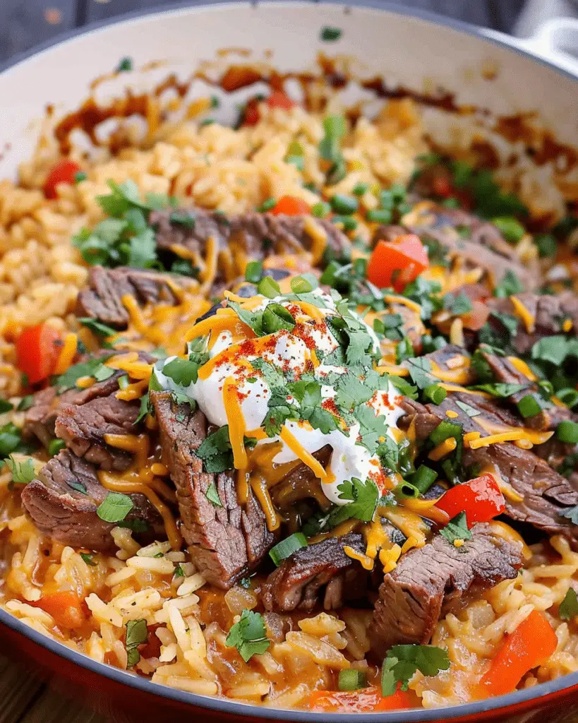 Steak Queso Rice Delight