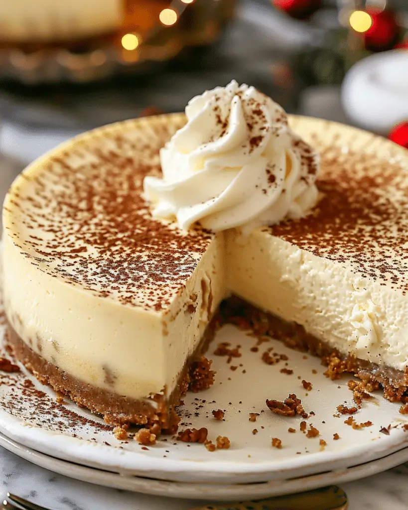Irresistible Eggnog Cheesecake
