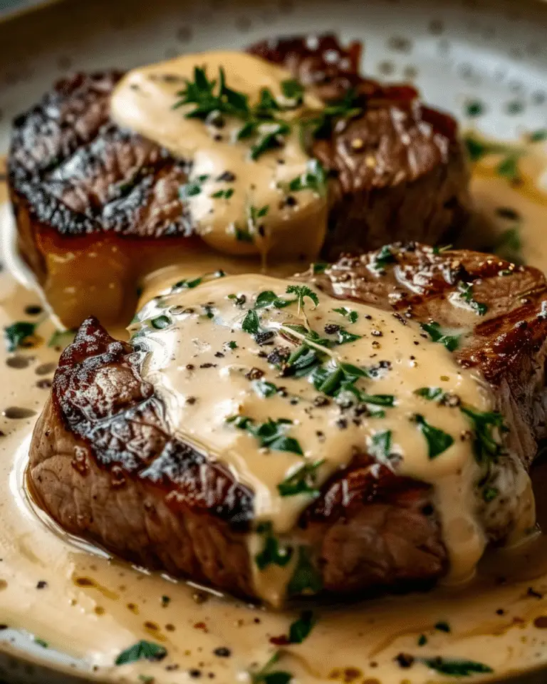 Juicy Steak with Creamy Garlic Sauce