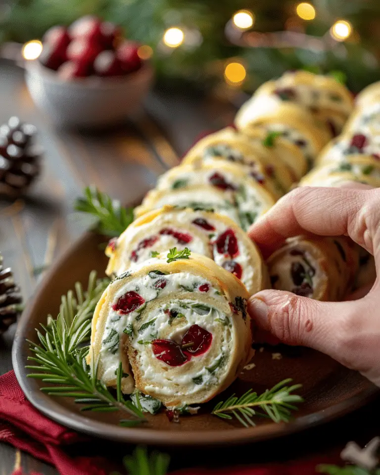 Savory Christmas Cranberry Roll Ups