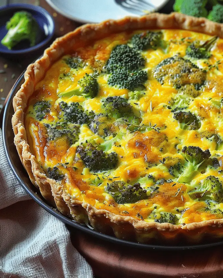 Cheesy Gluten Free Broccoli Cheddar Quiche