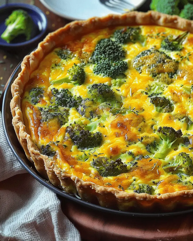 Cheesy Gluten Free Broccoli Cheddar Quiche