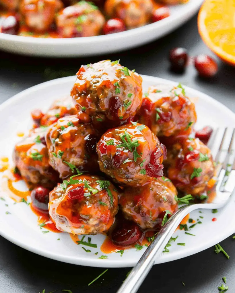 Cranberry Chicken Meatballs Appetizer