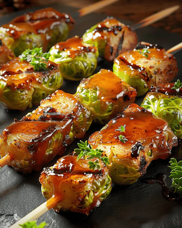 Caramelized Brussels Sprouts Christmas Skewers