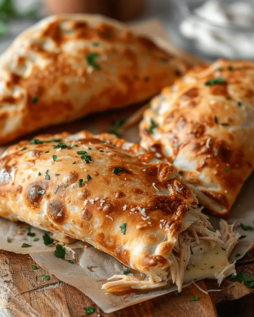 Chicken Alfredo Air Fryer Calzones