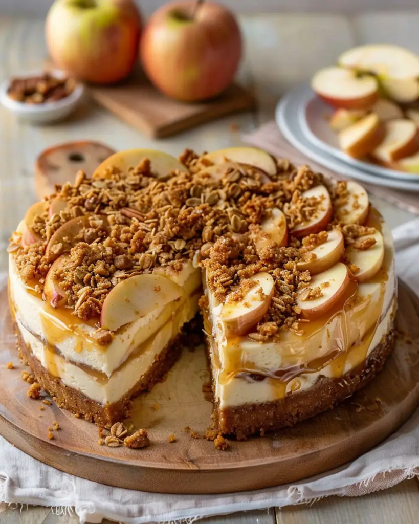 Sugar-Free Apple Crisp Cheesecake