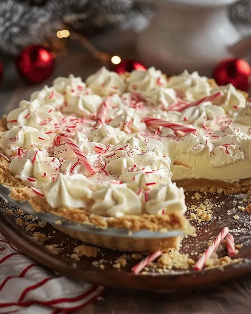White Chocolate Peppermint Cream Pie
