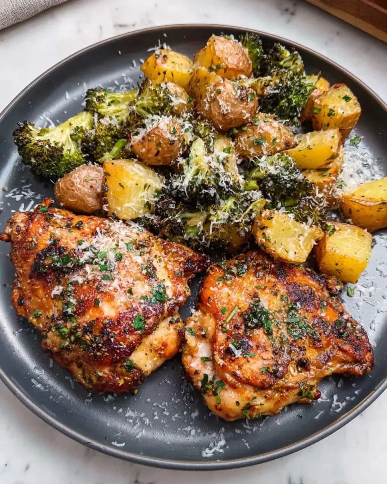 Sheet Pan Parmesan Garlic Chicken Thighs Recipe