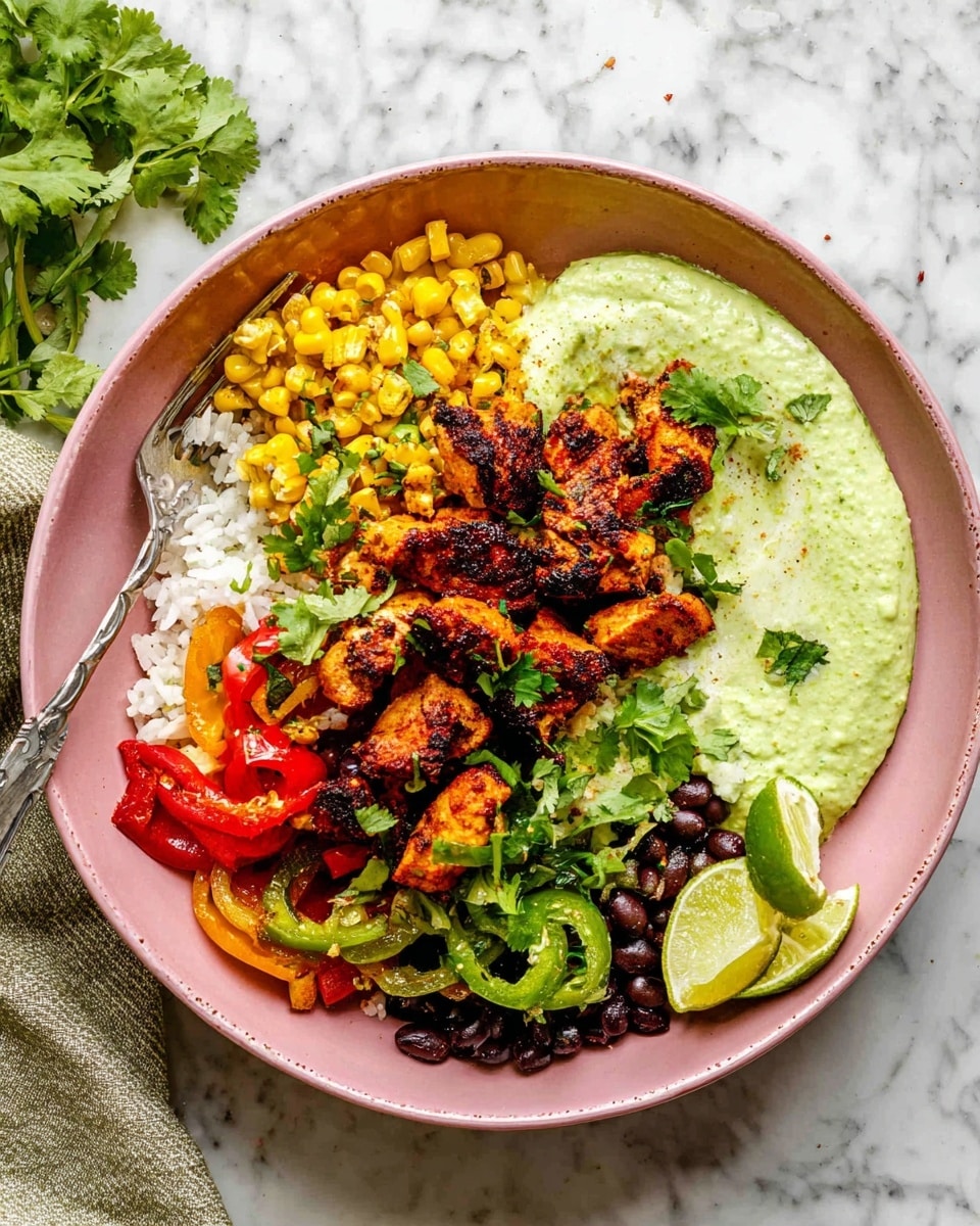 A white plate holds a pile of grilled chicken pieces, showing a mix of bright orange and dark brown char marks. The chicken has a shiny, slightly sticky look from the glaze. On top and around the chicken, there are fresh green cilantro leaves and slices of green jalapeño peppers, adding bright green spots to the dish. The white plate sits on a white marbled surface, giving a clean and fresh look. photo taken with an iphone --ar 4:5 --v 7