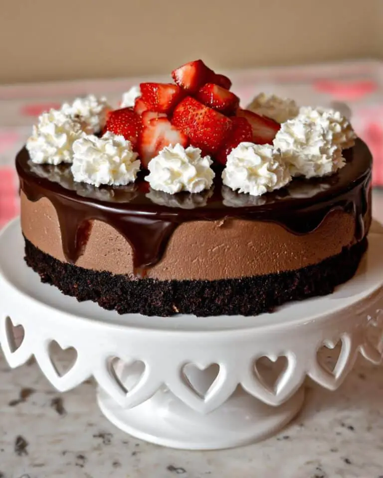 Instant Pot Chocolate Cheesecake with Strawberries and Chocolate Drizzle Recipe