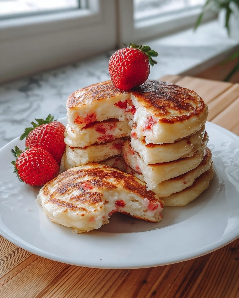 Vanilla-Strawberry Cottage Cheese Pancake Minis – Sweet, Fluffy & High-Protein Recipe - Recipe Image